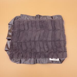 Blankets by Brian Lovey Minky Mini Blanket Gray 15"×13.5" Satin Ruffle